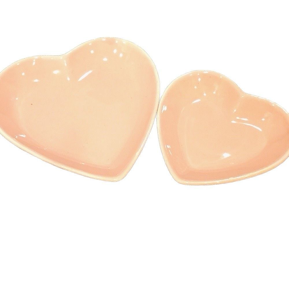 At Home Heart Shaped Trinket Plates- Set of 2